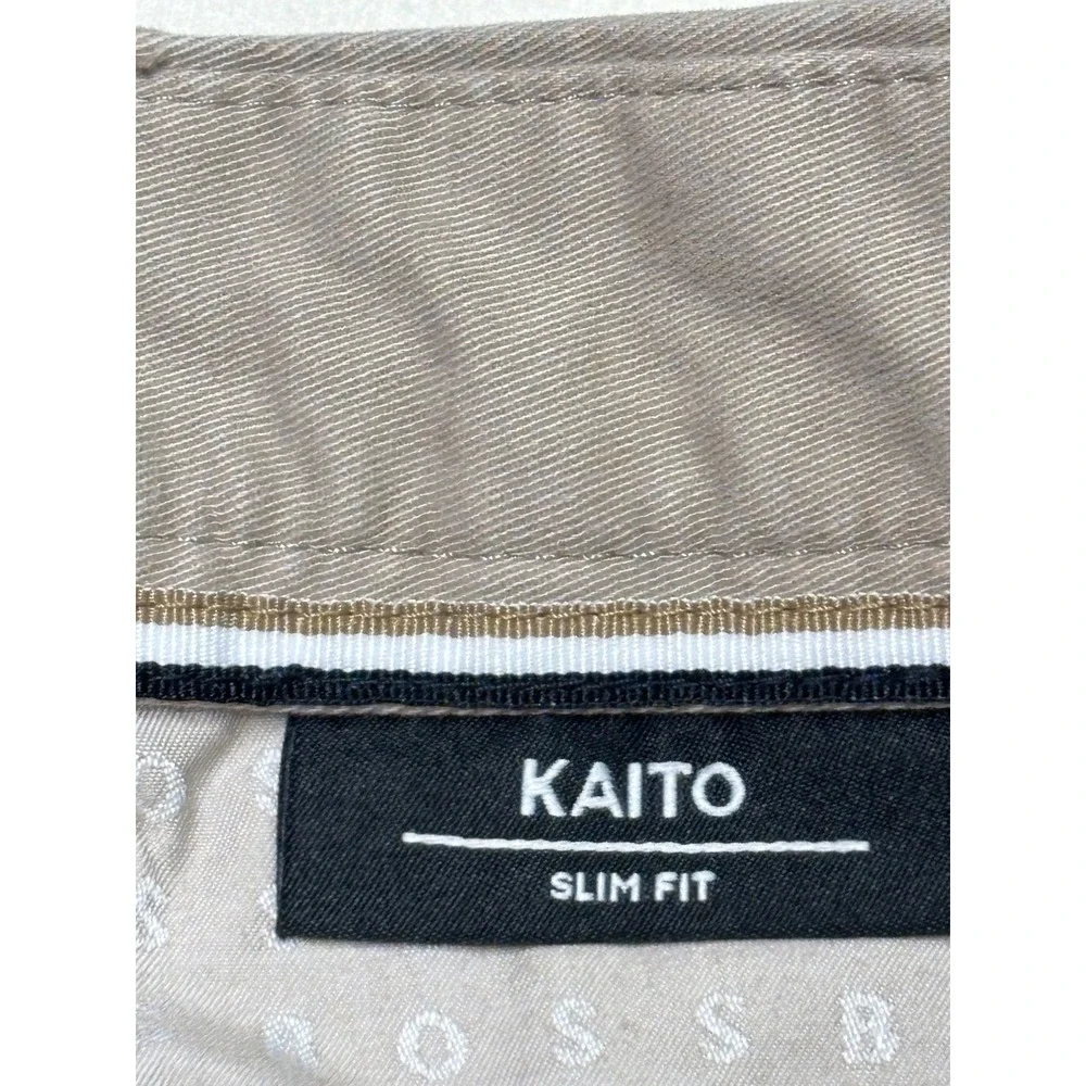 Hugo Boss Kaito Slim Fit Chinos Beige Stretch Cotton Trousers Mens 34R L32